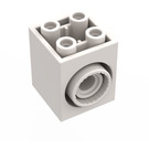 LEGO White Turntable Brick 2 x 2 x 2 with 2 Holes and Click Rotation Ring (41533)