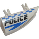 LEGO White Vehicle Side Flaring Intake 1 x 4 with Blue Checkered Police Logo - Right (30647)