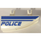 LEGO White Vehicle Side Flaring Intake 1 x 4 with Police Blue Line Pattern Right (30647)