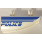 LEGO White Vehicle Side Flaring Intake 1 x 4 with Police Blue Line Pattern Right (30647 / 48121)