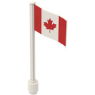 LEGO White Wavy Flag on Ridged Flagpole with Canada (777)