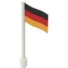 LEGO blanc Ondulé Drapeau sur Ridged Flagpole avec Germany (777)