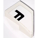 LEGO White Wedge 1 x 2 Left with 'F' (right part of 'pd') Sticker (29120)