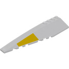 LEGO White Wedge 12 x 3 x 1 Double Rounded Left with Yellow Wedge Sticker (42061)