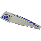 LEGO White Wedge 12 x 3 x 1 Double Rounded Right with Asian Characters and Blue Logo Sticker (42060)