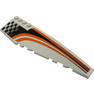 LEGO White Wedge 12 x 3 x 1 Double Rounded Right with Black Checkered, Orange Stripe (42060 / 43392)