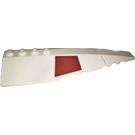 LEGO White Wedge 12 x 3 x 1 Double Rounded Right with Dark-Red Trapezoid, Black Line Sticker (42060)