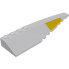 LEGO White Wedge 12 x 3 x 1 Double Rounded Right with Yellow Wedge Sticker (42060)