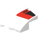 LEGO Wit Wig 2 x 3 Links met Lucht Vent Aan Rood Background Sticker (80177)
