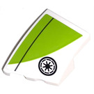 LEGO White Wedge 2 x 3 Left with Lime Green Decoration and Republic Insignia Sticker (80177)