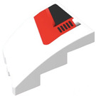 LEGO Wit Wig 2 x 3 Rechtsaf met Lucht Vent Aan Rood Background Sticker (80178)
