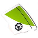 LEGO White Wedge 2 x 3 Right with Lime Green Decoration and Republic Insignia Sticker (80178)