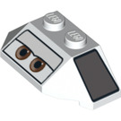 LEGO White Wedge 2 x 4 Triple with Shu Todoroki Eyes and Dark Bluish Gray Panels (47759 / 95782)