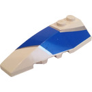 LEGO White Wedge 2 x 6 Double Left with F1 Blue  and Silver