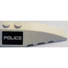 LEGO White Wedge 2 x 6 Double Right with black square and letters 'police' on Sticker (41747)