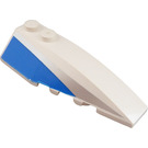 LEGO White Wedge 2 x 6 Double Right with Blue and Silver Stripe (41747)