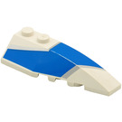 LEGO White Wedge 2 x 6 Double Right with Blue & Silver Wraparound (41747)