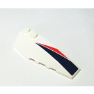 LEGO White Wedge 2 x 6 Double Right with Dark Blue and Red Decor left Sticker (41747)
