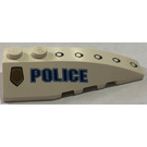 LEGO White Wedge 2 x 6 Double Right with "Police" (41747)