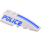 LEGO White Wedge 2 x 6 Double Right with 'POLICE' & Blue Lines (41747)