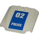 LEGO White Wedge 4 x 4 Curved with '02 POLICE' on Blue Sticker (45677)