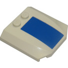 LEGO Wit Wig 4 x 4 Gebogen met Blauw Rectangle  -2 Sticker (45677)