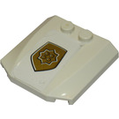 LEGO blanc Coin 4 x 4 Incurvé avec Gold Police Badge Autocollant (45677)
