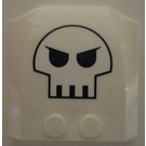 LEGO White Wedge 4 x 4 Curved with Large Space Skull Logo Sticker (45677)