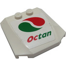 LEGO White Wedge 4 x 4 Curved with 'Octan' logo Sticker (45677)