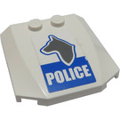 LEGO White Wedge 4 x 4 Curved with Police Dog Sticker (45677)