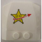 LEGO blanc Coin 4 x 4 Incurvé avec Star Justice logo Haut Autocollant (45677)