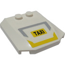 LEGO White Wedge 4 x 4 Curved with "TAXI" Sticker (45677)