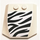 LEGO Weiß Keil 4 x 4 Gebogen mit Zebra Muster Aufkleber (45677)