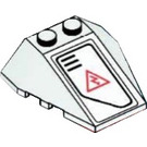 LEGO White Wedge 4 x 4 Triple with Electricity Danger Sign pright Sticker with Stud Notches (48933)