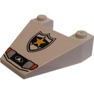 LEGO Wit Wig 4 x 4 met Politie Badge logo en Headlights zonder Stud Inkepingen (4858)