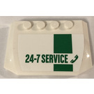 LEGO White Wedge 4 x 6 Curved with 24-7 Service Sticker (52031)