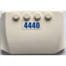 LEGO White Wedge 4 x 6 Curved with "4440" Sticker (52031)