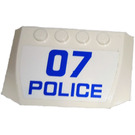 LEGO White Wedge 4 x 6 Curved with Blue Letters '07 Police' Sticker (52031)