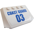 LEGO White Wedge 4 x 6 Curved with "COAST GUARD 03" Sticker (52031)