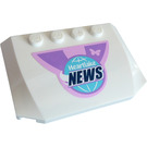 LEGO White Wedge 4 x 6 Curved with 'Heartlake News' Logo Sticker (52031)