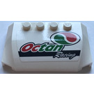 LEGO White Wedge 4 x 6 Curved with "Octan Racing" and Octan Logo Sticker (52031)