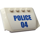 LEGO White Wedge 4 x 6 Curved with "POLICE 04" Sticker (52031)