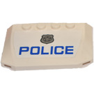 LEGO White Wedge 4 x 6 Curved with 'POLICE' and Silver Badge Sticker (52031)