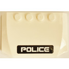 LEGO Wit Wig 4 x 6 Gebogen met Politie Sticker (52031)