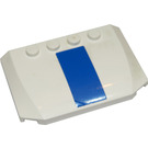 LEGO White Wedge 4 x 6 Curved with with Blue Stripe Sticker (52031)