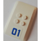 LEGO blanc Coin 4 x 6 Roof Incurvé avec 01 Autocollant (98281)