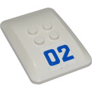 LEGO blanc Coin 4 x 6 Roof Incurvé avec Bleu '02' sur blanc Background Autocollant (98281)