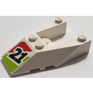 LEGO White Wedge 6 x 4 Cutout with "21" Sticker with Stud Notches (6153)