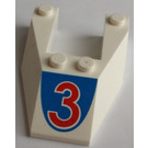 LEGO blanc Coin 6 x 4 Coupé avec "3" sans encoches pour tenons (6153)