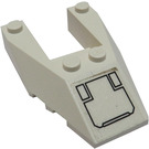 LEGO White Wedge 6 x 4 Cutout with Panel 7700 Sticker with Stud Notches (6153)